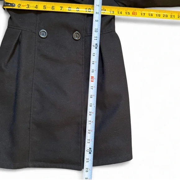 Girls Classic Black Kids Peacoat. Size 8 Made in USA - Picture 4 of 4